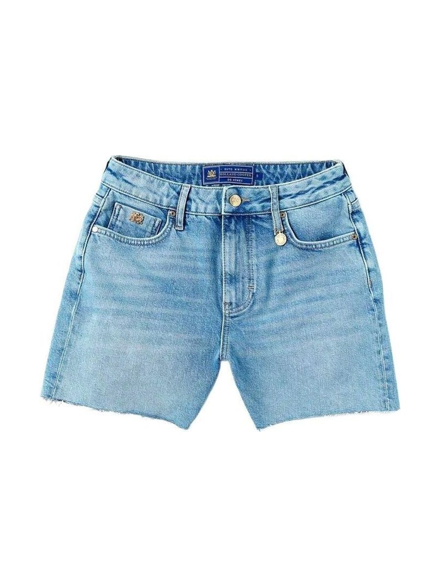 High-rise denim shorts
